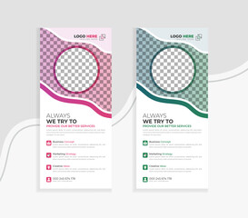 Abstract modern stylish simple corporate dl flyer rack card template creative clean design for company, and multipurpose use with abstract shapes