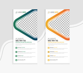 Abstract modern stylish simple corporate dl flyer rack card template creative clean design for company, and multipurpose use with abstract shapes