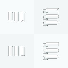 Ribbonn vector graphic illustration icon set