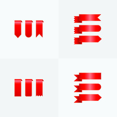 Obraz premium Ribbonn vector graphic illustration icon set