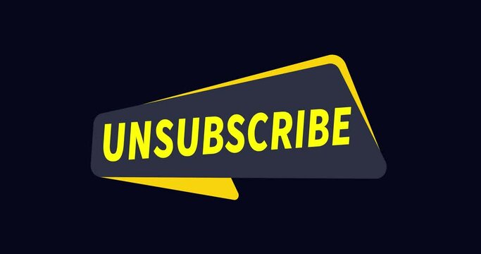Unsubscribe text modern animation design