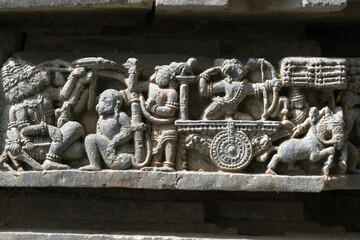 Kedareshwara Temple, beautiful sculpture, Halebidu, Karnataka, India