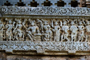 Kedareshwara Temple, beautiful sculpture, Halebidu, Karnataka, India