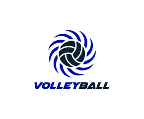 Volleyball championship logo with circle spin