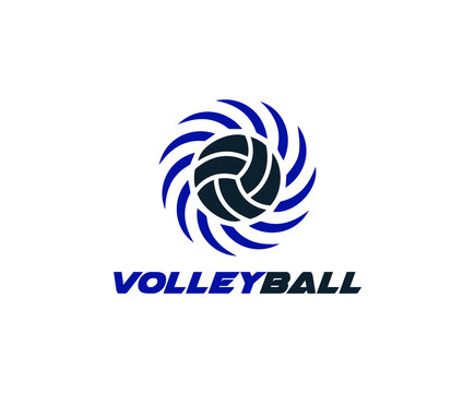 Volleyball championship logo with circle spin