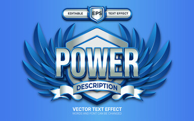 Fototapeta na wymiar Power Logo or Badge with Editable Text Effect