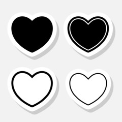 Heart icon logo sticker set sign for mobile concept and web design