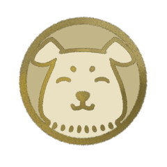 いぬ　戌　ゴールドスタンプ素材