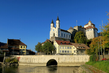 Fototapeta na wymiar View of Aarau in Switzerland
