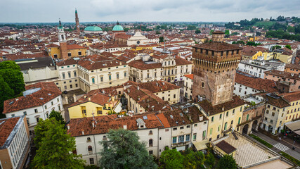 Aerial View of Vicenza, Veneto, Italy, Europe, World Heritage Site