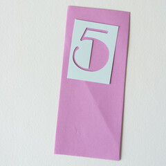 the number 5 with space