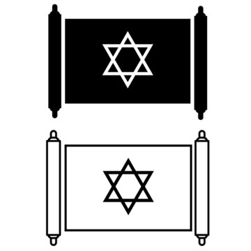 recommend clip art: jewish torah icon on white background. holy scriptures scroll sign. rosh hashanah and scroll symbol. torah icon. flat style.