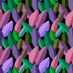 Summer floral seamless coloured leaves pattern for fabrics and packaging and linens and kids and wrapping paper