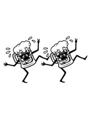 Team tanzende Party Biere 