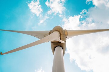 Wind turbine against sky