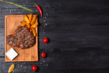 beef fried steak with potatoes and sauce