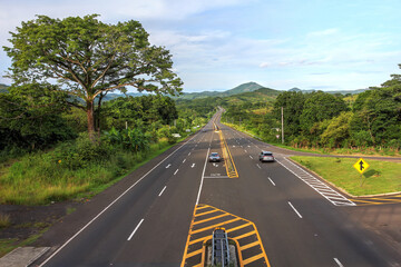 A typical section of the Pan-American Highway in Panama