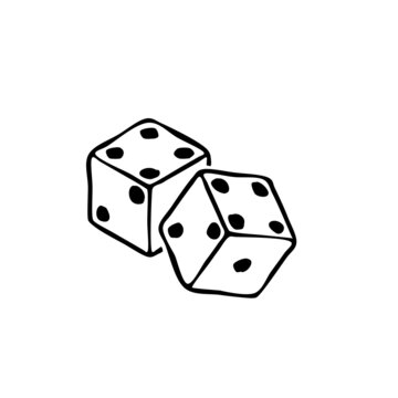 recommend clip art: Dice glyph icon, casino dice icon hand drawn