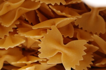 Food pasta, Uncooked farfalle pasta