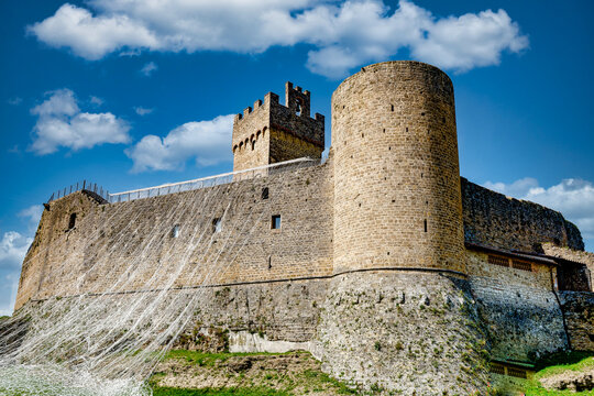 Panorama on the walls of the castle of Staggia Siena Tuscany Italy