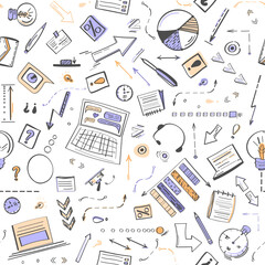 Seamless vector pattern for running business concepts and strategies. Wallpapers for startup creatives.