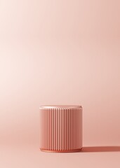 Minimal pink podium stage mockup for product background. Geometric pedestal for display. Empty product backdrop. 3d render illustration