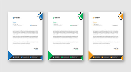 Corporate modern letterhead template design