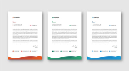 Corporate modern letterhead template design