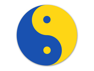 I Stand with Ukraine support the Ukrainian Yin and yang symbol. Vector