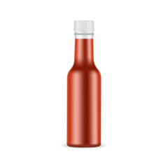 Bottle for Ketchup or Red Sauce Isolated on White Background. Vector Illustration