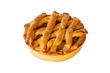 Apple Pie on White Background, handmade