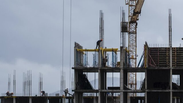 Time-lapse video of the building construction process