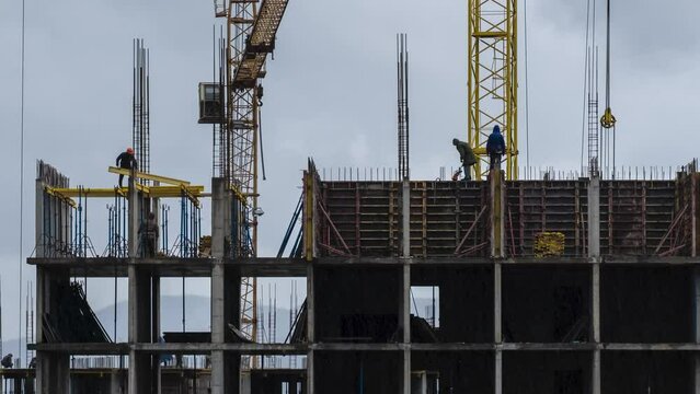 Time-lapse video of the building construction process