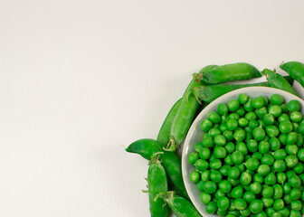 green peas on isolated white background