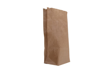 brown kraft Paper Bag isolated on white background 