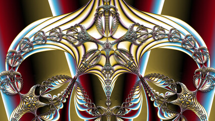 Fractal artwork, infinite ornamental shapes. decorative spiral background. unique and creative design. abstract colorful illustration