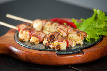 Cheese and bacon medallion