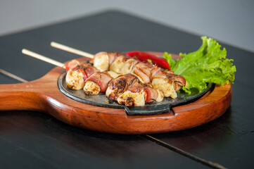 Cheese and bacon medallion