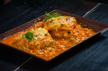 big bad wolf with tomato sauce and cheese