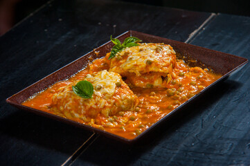big bad wolf with tomato sauce and cheese