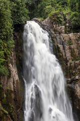Fototapeta premium Waterfalls and beautiful nature in the forest on Khao Yai National Park in Thailand.
