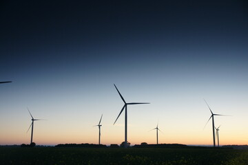 wind turbines, wind farm. clean renewable energy