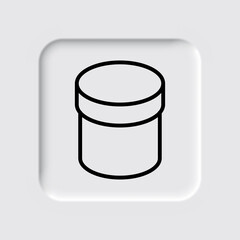 Box round simple icon vector. Flat design. Neumorphism design.ai
