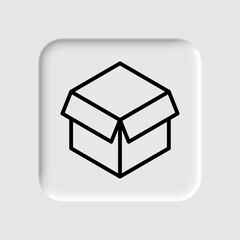 Box simple icon vector. Flat design. Neumorphism design.ai