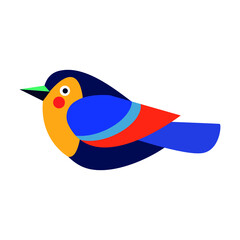 Obraz premium Сute little colorful bird isolated on a white background. cute little colorful bird isolated on white background EPS. 