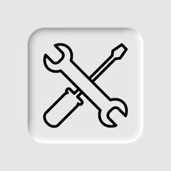 Repair simple icon vector. Flat design. Neumorphism design.ai