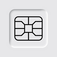 Sim simple icon vector. Flat design. Neumorphism design.ai