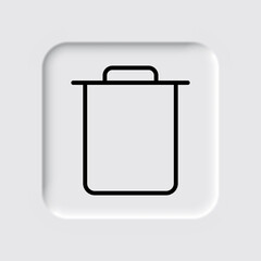 Trash simple icon vector. Flat design. Neumorphism design.ai