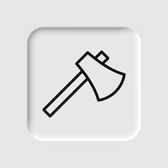 Axe simple icon vector. Flat design. Neumorphism design.ai