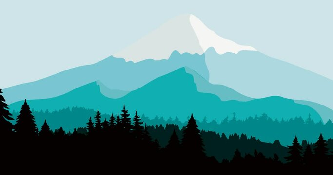snowy high mountains animation video